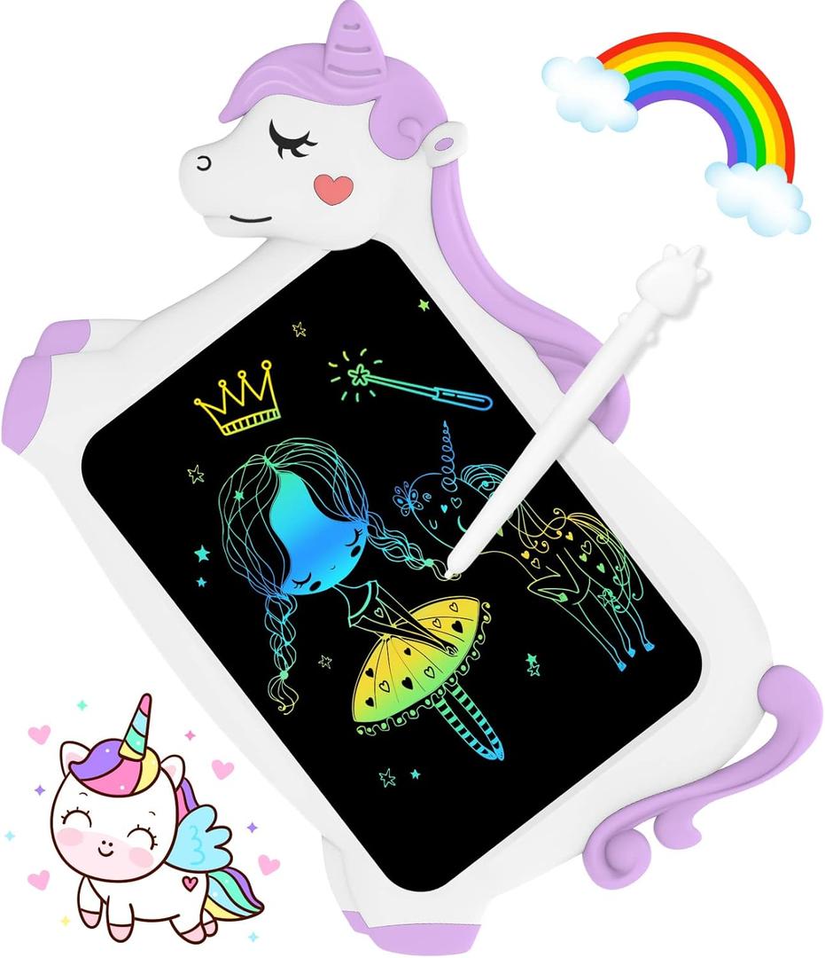 CHEERFUN LCD Writing Tablet for Kids Toys 10'' Toddler Unicorns Toys Gifts for Girls Age 3-8 Erasable Doodle Board Mess Free Drawing Pad Birthday Gift Ideas Christmas Stockings Easter Basket Stuffers
