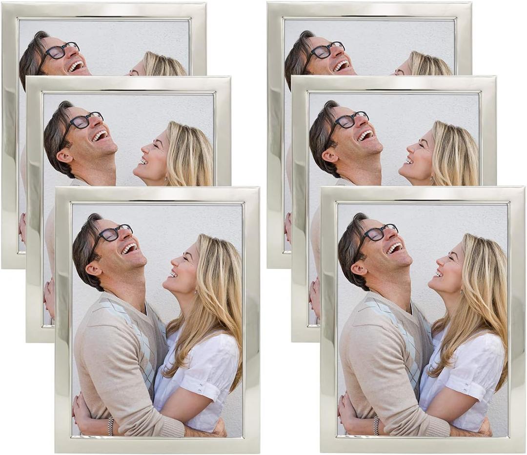 DECANIT 5x7 Picture Frame,Metal Photo Frame Display for Wall or Tabletop Pack of 6,Silver