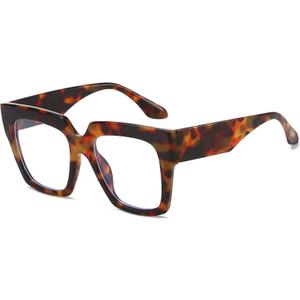 LJCZKA Oversized Square Blue Light Blocking Glasses for Women Men Computer Glasses Thick Frame Anti Eyestrain Headache
