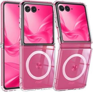 FNTCASE for Motorola Razr 2025/2024 Case: Magnetic for Moto Razr 2025/2024 Case Clear Military Grade Drop Protection Anti Yellowing Cell Phone Cover - Rugged Shockproof Protective Bumper Transparent