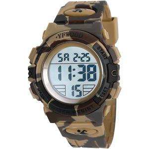 YFWOOD Kids Digital Watch Waterproof Outdoor Watches Children Casual Electronic Analog Quartz Wrist Watches with Silicone Band Luminous Alarm Stopwatch for Boys