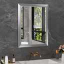 Amorho 24x32 Inch Bathroom Mirror Silver, Thick Metal Framed Wall Mirrors for Over Sink, Brushed Nickel Mirror Perfect for Bedroom, Living Room, Entryway, Rectangle (Horizontal/Vertical).