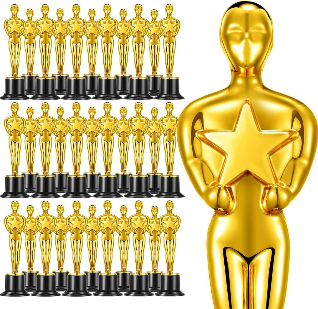 24 Pcs Gold Award Trophies,Mini Trophy Party Favors for Celebrations,Classroom prizes,Competitions and Party Decorations,Awards Trophy for Kids and Auldt