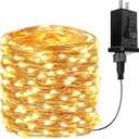 66Ft 200 LED Fairy Lights Plug in, Waterproof String Lights Outdoor & Indoor 8 Modes Christmas Light Bedroom Decor, Timer Twinkle Lights for Girl's Room Garden Party Christmas Decorations (Warm White) (1 Pack(200LED))