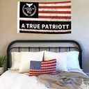 2 x WENWELL Charlie Kirk America Flag,Patriotic Memorial Banner Tapestry, Polyester, 3x5 Ft, Weather Resistant, Outdoor Wall Decor with Grommets