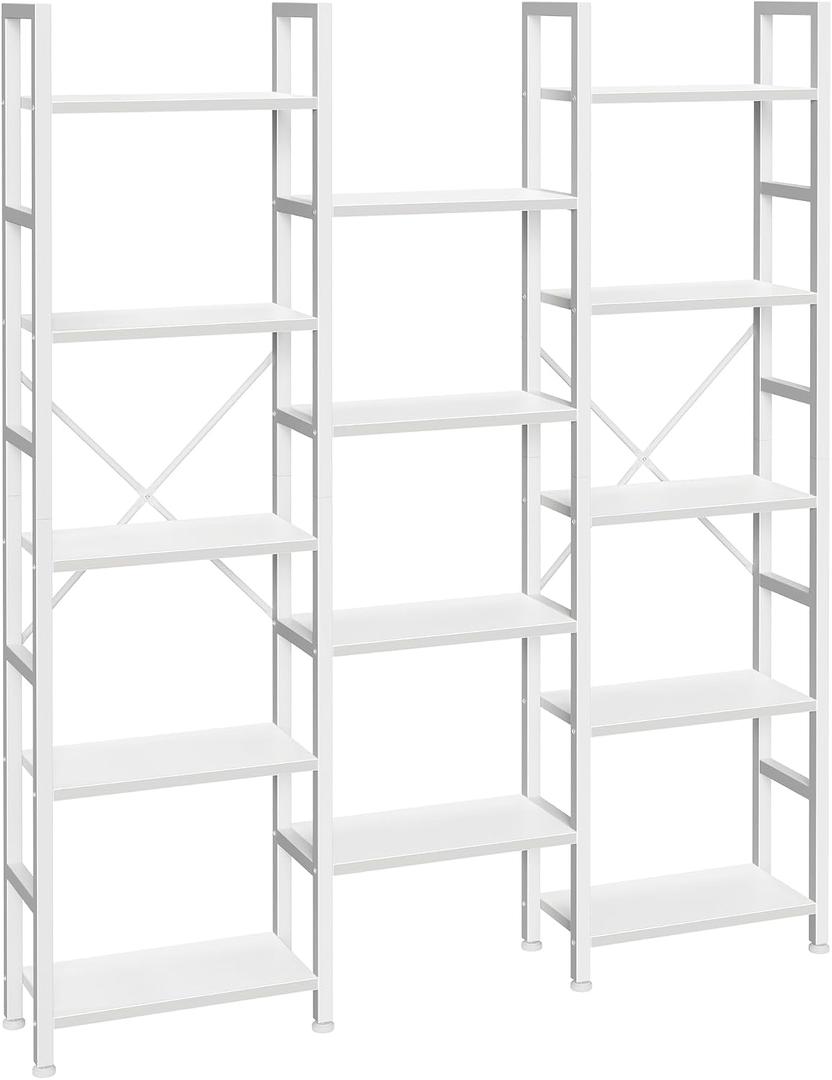 Huuger 5 Tier Bookshelf, 68'' Tall Bookcase with 14 Open Shelves, White