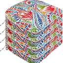JMGBird Outdoor Chair Cushions Set of 4 Patio Cushions D16 x W17 Inch with Ties, Outdoor Chair Pad for Patio Furniture Upgrade Thicker (Paisley Patten)