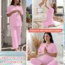 JoyMotion 2 Piece Maternity Outfit for Women, Light Pink, X-Large