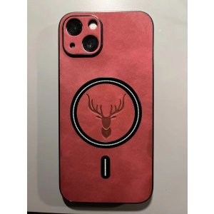 Magnetic Mag safe Leather Case For iPhone 16 Pro, Pro Max in Black, Red