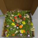 6 Pcs Mini Wildflower Cabinet Wreath with Linen Ribbon Colorful Spring Candle Ring Wreaths Artificial Wild Flower Pillar Candle Holders for Farmhouse Table Wall Decor Porch Front Door Window