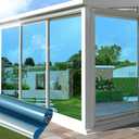 Window Film Heat Blocking One Way Window Privacy Film See Out Not in Blue Silver 17.7"X118" Home Window Tint Film Sun Blocking Heat Reflective Removable Windows Sticker for Balcony Office Car House