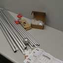 Curtain Rod 32 to 58 Inches (2.6-4.8ft), USFOOK 7/8 inch Telescoping Splicing Curtain rods for Windows 20 to 54 inches, Silver Decorative Drapery Rods for Home with Translucent Finials