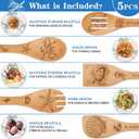 6 PCS Ocean Bamboo Cooking Spoon Set with Utensil Holder,Coastal Themed Kitchen Decor,Beach Accessories Gift for Women,Sea Turtle Lovers,Mother's Day,Housewarming,Birthday,Easter Gifts