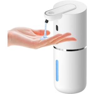 Automatic Liquid Soap Dispenser Bathroom Kitchen, Dish Liquid Soap for Body Shampoo Shower, Gel Hand Free Liquid Wall Mount Touchless Soap Dispenser with 380ml Auto Liquid Dispenser Sylfu (White-liquid-01)