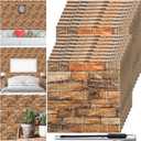 Colarr 60 Pcs 58 Sq ft 3D Wall Panels Peel and Stick Faux Foam 3D Brick Wallpaper Faux Paneling Adhesive Wall Covering Panels Decorative Medieval Tiles Waterproof for Bedroom(Retro Rock Color)