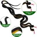 Skylety 15 Pieces Realistic Rubber Snakes Plastic Props,Black | Fake Snake Toy for Garden Bird Repellent, 17.7 Inch Halloween Prank Decor, Lifelike Texture, Outdoor Yard Scary Props