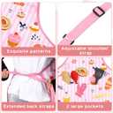 2 x Cute Baking Apron for Women, Kitchen Cooking Aprons for Women with 2 Pockets, Funny Baking Gifts for Women