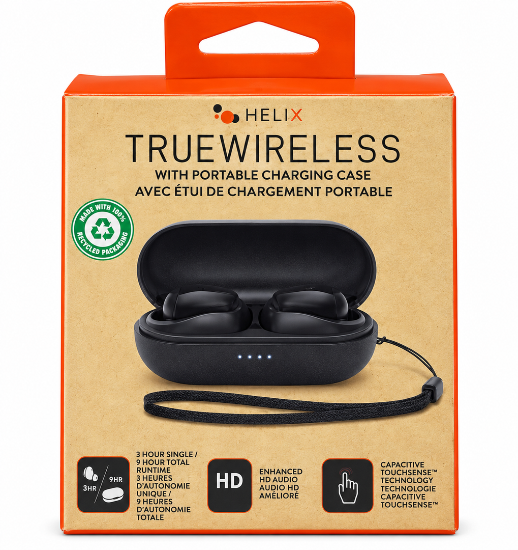 Report
Helix Black Wireless Headset with Charging Case