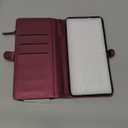 Defencase for Samsung Galaxy S25 FE Case Wallet with RFID Blocking Card Holder for Women and Men, PU Leather Magnetic Snap Flip Zipper Strap Wallet Phone Case for Galaxy S25 FE 5G 6.7", Wine Red