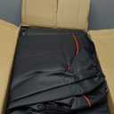 Car Seat Covers, Quilting Leather Seat Covers Full Set, Waterproof Faux Leather Automotive Seat Covers for Cars, Universal Car Seat Protectors Fit for Suvs,Trucks,Airbag Compatible (N4) (Complete Set (Front + Rear), N4 Black+Red)