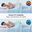 Bedsure Cooling Comforter Queen Size - Cooling Blankets for Hot Sleepers, Lightweight Comforter for Summer with Dual-Sided Cool Tech, Soft Breathable Cold Blanket for Sleeping, Blue, 88x88 Inches