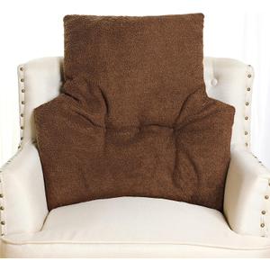 Weysat Fleece Back Support Pillow for Recliners, Chair Cushion Lumbar Support Reading Corner Pillow for Office Couch Sofa Low Back Pain Relief Rest (Brown)