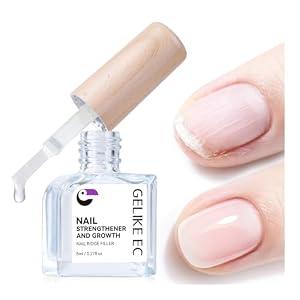 4 x 
Nail Ridge Filler For Damaged Nails: Gelike ec 8 in 1 Nail Strengthener for Thin Nails and Growth - Protein Nail Ridge Filler with Top Coat Free