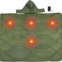 iClimb Heated Camping Blanket with Hood and 5V 5000mAH Battery Pack (Green)