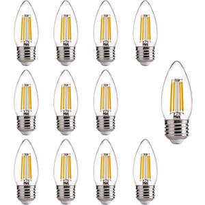 ALAMPEVER E26 LED Bulb 60 Watt, B11 Chandelier Light Bulbs, 2700K Soft White Candelabra LED Bulbs, 12 Pack Candle Light Bulbs (12 Count (Pack of 1), 60w 2700k Soft White)