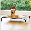 Dog Bed Raised Outdoor Dog Cot for Large Dogs, Installation Requires No Tools, Frame with Washable Cooling Breathable Mesh Anti-Slip Feet, Indoor Pet Bed, Grey, 28 Inches