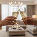 Carved Champagne Flutes Set of 6, 6oz Cut-Glass Diamond Pattern Elegant Stemmed Glasses for Champagne, Prosecco & Sparkling Wine Dishwasher Safe, Wedding & Celebration Gift