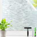 4 x Frosted Glass Window Privacy Film Decorative, Bathroom Window Privacy Film for Glass Windows Cover, Static Cling, Removable, Reusable, Anti-UV, Anti-Glare, Heat Blocking, 17.5 Inch by 78.74 Inch