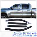 Low Profile Rain Guards Compatible with 2024 2025 2026 Tacoma Double Cab Outside Mount Window Vent Visor Tape-On Window Deflectors Vent Shades 4th Gen Tacoma Accessories ﻿ (cor fumosa)
