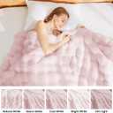 Latepis Pink Faux Fur Throw Blanket for Couch Bubble Cute Soft Warm Comforter Thick Furry Blanket for Sofa Bedroom Cozy Blankets for Women Gift Luxury Blanket for All Seasons 50''x60'', 860gsm