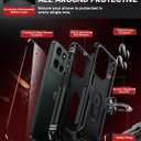 LeYi for Motorola Moto G-2025 Case: Moto G 2025 Phone Case with Screen Protector Camera Lens Protector, Heavy Duty Android Unlocked Cover Magnetic Stand para Phone Case Moto G 5G 2025 Celulares, Black