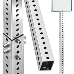 8 ft H x 2 in W Telescoping Square Sign Post, Adjustable 4'–8'