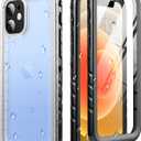 SOKUSIN for iPhone 12 Mini Case Waterproof - Shockproof Dust Drop Proof Case with Built-in Screen & Lens Protector, Full Body Bumper Rugged Underwater Protective Cover, 5.4" Black/Frosted Clear