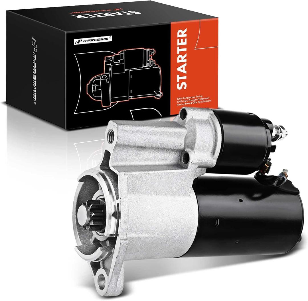 A-Premium Starter Motor Compatible with Audi Q7 2007 & Volkswagen Touareg 2004-2006 & Porsche Cayenne 2004-2006 2008-2010, 3.2L 3.6L 4.2L, 12V 1.7KW 9 Teeth Clockwise, Replace# 410-24080