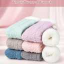 3 x 3 Pairs Fuzzy Socks for Women, Cozy Ladies Socks, Christmas Gifts & Stocking Stuffers, Warm Winter Gift (Pink-purple-green)