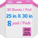 Super Sticky Easel Pad, 25 x 30 Inches, 30 Sheets/Pad, 8 Pads/Pack (Pink), Large Self Stick Flip Chart Paper for Whiteboards, Premium White Chart Paper for Teachers, Office, and Classroom Supplies