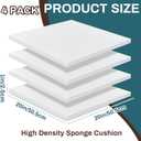 Frienda 4 Pack 1" x 20" x 20" Upholstery High Density Foam Cushion, White | Replacement Square Cut to Size Foam Padding, Seat Couch for Patio Furniture Commercial Dinning Benches Padding DIY Projects