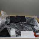 Black Gaming Desk with Fabric Drawers on Both Sides, 55 Inch Home Office Computer Study Writing Work PC Desk with 8 Storage Drawers Storage for Bedroom