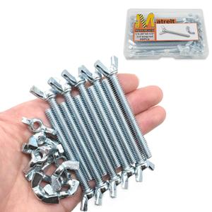 20 Pcs 1/4"-20 x2-1/2 Wing Screw Bolts and Wing Nut Kit Butterfly Screws and Nut with Hand Twist Tighten Wing Head Zinc Plated Hardware Fitting Fastenings Assortment Kit (Silver)
