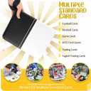 Card Binder 4 Pocket, Trading Card Holder Fits 400 Cards With 50 Removable Sleeves, Portable Collection Card Ablum, Game Card Case book With Zipper for Gift - Black