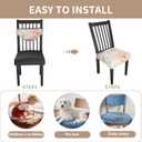 Stretch Dining Chair Seat Covers Set of 6,Dining Chair Slipcovers, Floral Printed Chair Covers,Soft Fabric Washable Upholstered Chair Seat Protector, No Rear Covers for Home Kitchen Dining Room (Dahlia)