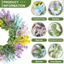 Wreaths for Front Door, 26 Inch Forsythia Floral Wreath | Summer Spring Door Wreath for All Seasons for Indoor Outdoor Home Wall Window Wedding Farmhouse Easter Decor (Multicolor)