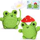 Crochetta Crochet Kit for Beginners, Beginner Crochet Animal Kits for Adults with Step-by-Step Video Tutorials, DIY Knitting & Crocheting Craft Hobbies Supplies, 2 Pack Frog Amigurumi(40%+ Yarn)