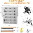 Upgraded 503978 61927 Dryer Heating Element Kit with High Limit Thermostat & Thermal Fuse, Replaces 964p3 61928 510329, Compatible with Speed Queen Amana Maytag Crosley
