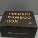 Large Bamboo Box with Combination Lock  Decorative Boxes with Removable Tray Kit, Airtight Glass Jars & Storage Accessories, Wooden Storage Kit for Home Use (Black)