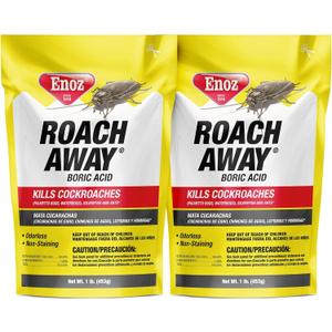 Enoz Roach Away Boric Acid Powder - (2 Pack) 16 oz Bag - Kills Cockroaches, Silverfish, and Ants - Boric Acid Roach Killer and Ant Killer Powder